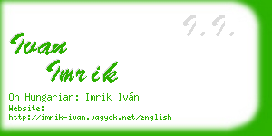 ivan imrik business card